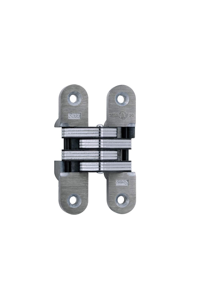 SOSS Asia Pte, Invisible Hinge Model 216, 20 Minute Fire Rated, Zinc, Unplated Exterior Finish, Model Number 216UNP, #14 x 1.5 inches - Image 1